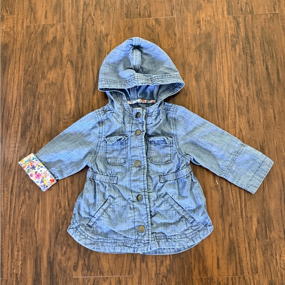 Old Navy Kids Denim Jacket with Floral Accents